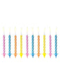 10 velas clásicas colores vivos (6,5 cm)
