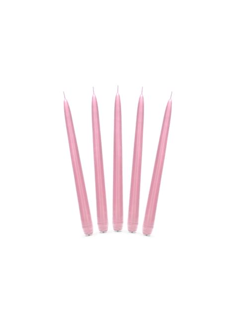 10 velas rosa pastel mate (24 cm)