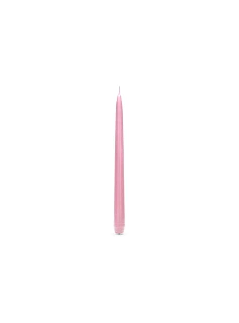 10 velas rosa pastel mate (24 cm)