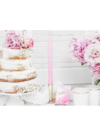 10 velas rosa pastel mate (24 cm)