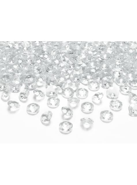 100 diamantes decorativos transparente para mesa de 12 mm - Partydeco | Funidelia