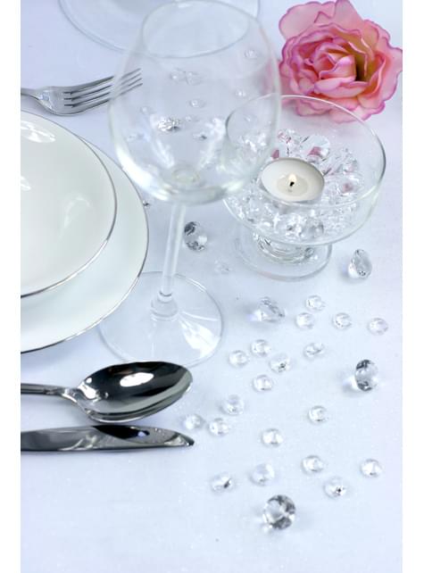 100 diamantes decorativos transparente para mesa de 12 mm - Partydeco | Funidelia