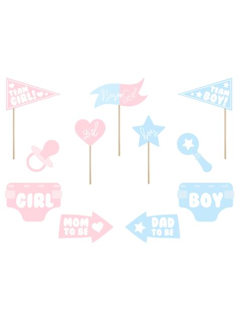 11 accesorios photocall - Gender Reveal Party - Partydeco | Funidelia