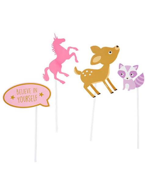 12 complementos para photocall de unicornio - Pretty Unicorn - AMSCAN | Funidelia
