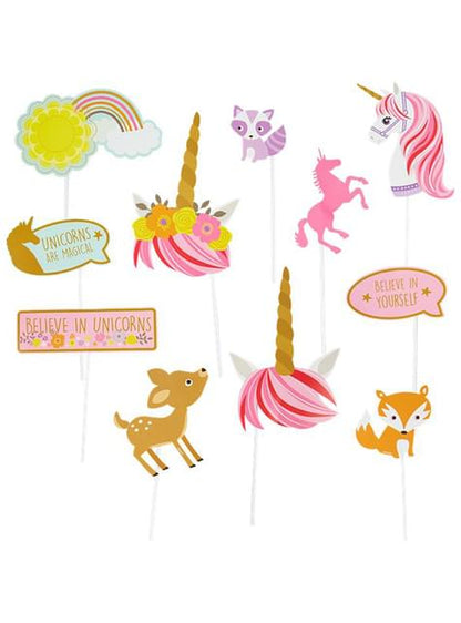 12 complementos para photocall de unicornio - Pretty Unicorn - AMSCAN | Funidelia