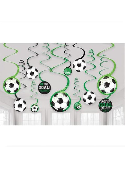 12 espirales colgantes de fútbol - AMSCAN | Funidelia