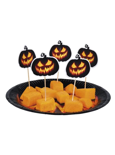 12 toppers decorativos de calabaza para cocktail