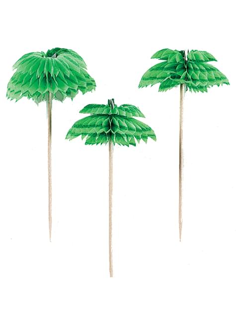 12 toppers decorativos decorados con palmeras