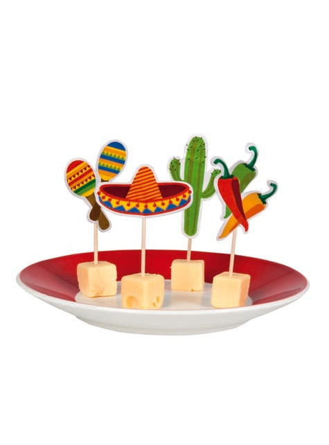 12 toppers decorativos variados para fiesta mejicana - Boland | Funidelia