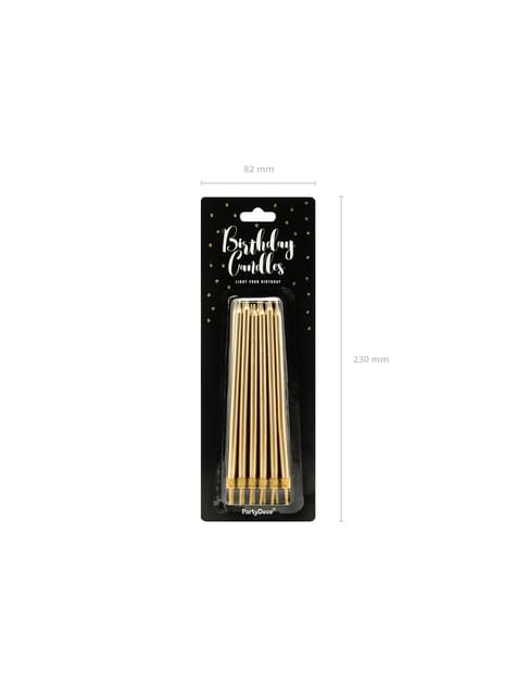 12 velas de cumpleaños doradas (12,5 cm) - Partydeco | Funidelia