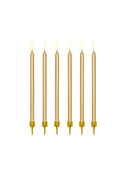12 velas de cumpleaños doradas (12,5 cm) - Partydeco | Funidelia