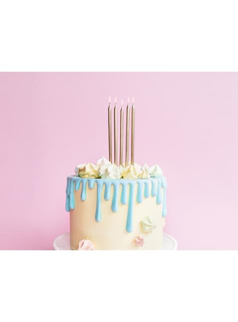 12 velas de cumpleaños doradas (12,5 cm) - Partydeco | Funidelia
