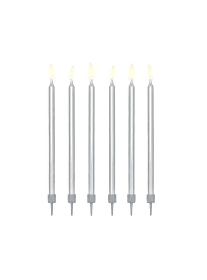12 velas de cumpleaños plateadas (12,5 cm)