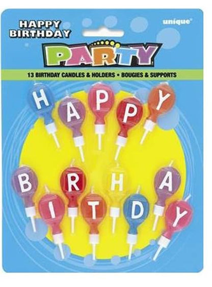 13 velas de “Happy Birthday“ multicolor - Unique | Funidelia