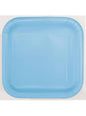 14 platos cuadrados azul cielo (23 cm) - Línea Colores Básicos - Unique | Funidelia