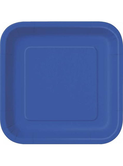 14 platos cuadrados azul oscuro (23 cm) - Línea Colores Básicos - Unique | Funidelia