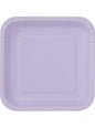 14 platos cuadrados lilas (23 cm) - Línea Colores Básicos - Unique | Funidelia