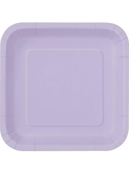 14 platos cuadrados lilas (23 cm) - Línea Colores Básicos - Unique | Funidelia