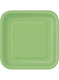 14 platos cuadrados verde lima (23 cm) - Línea Colores Básicos - Unique | Funidelia