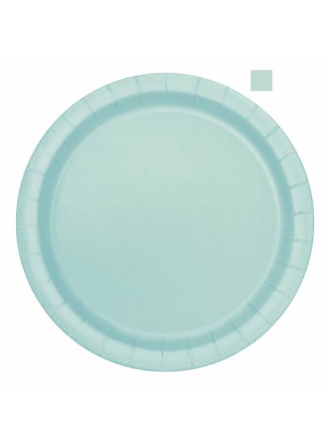 16 platos verde menta (23 cm) - Línea Colores Básicos