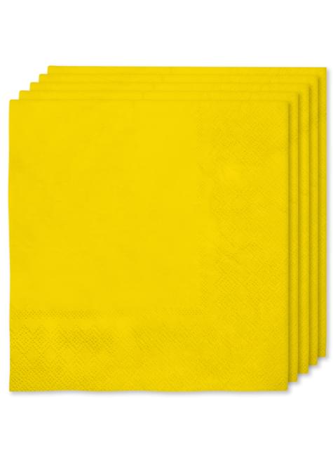 16 servilletas color amarillo (33x33cm) - Colores lisos - Funiglobal | Funidelia