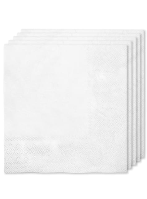 16 servilletas color blanco (33x33cm) - Colores lisos - Funiglobal | Funidelia