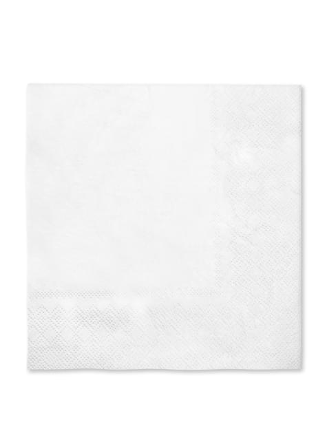 16 servilletas color blanco (33x33cm) - Colores lisos - Funiglobal | Funidelia