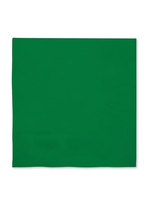 16 servilletas color verde (33x33cm) - Colores lisos - Funiglobal | Funidelia