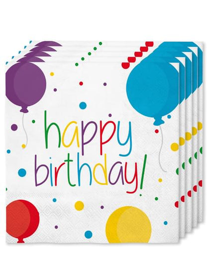 16 servilletas de cumpleaños (33x33cm) - Happy Birthday - Funiglobal | Funidelia