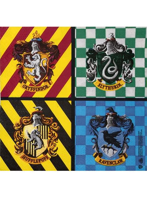 16 servilletas de Harry Potter (33x33cm) - Hogwarts Houses - Funiglobal | Funidelia