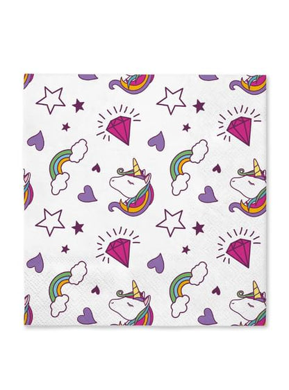 16 servilletas de unicornio (33x33cm) -Lovely Unicorn - Funiglobal | Funidelia