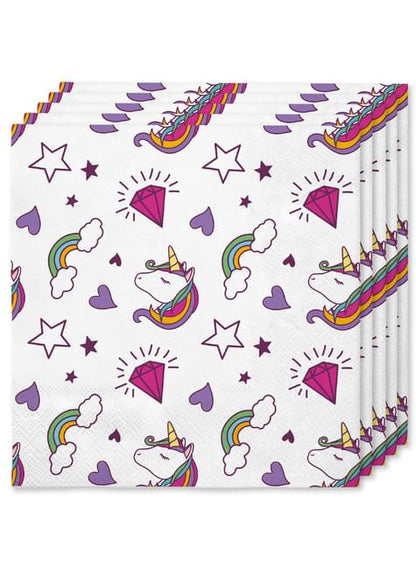 16 servilletas de unicornio (33x33cm) -Lovely Unicorn - Funiglobal | Funidelia