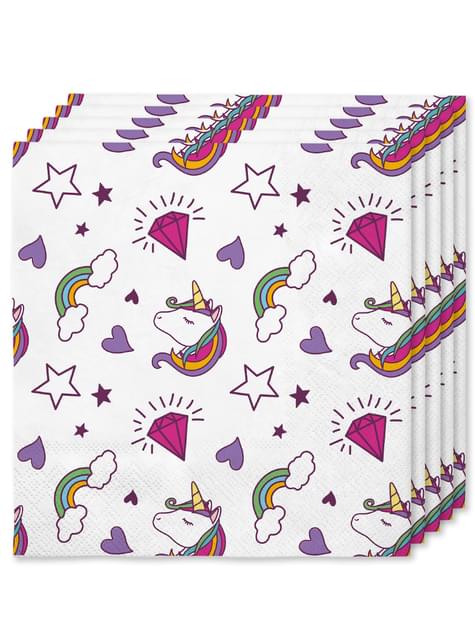 16 servilletas de unicornio (33x33cm) -Lovely Unicorn - Funiglobal | Funidelia