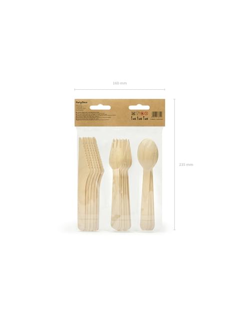 18 cubiertos con estrellas doradas de madera - New Year’s Eve Collection