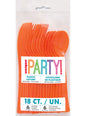 18 cubiertos naranja de plástico - Línea colores Básicos - Unique | Funidelia