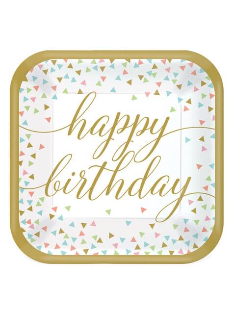 18 platos happy birthday (25 cm) - AMSCAN | Funidelia