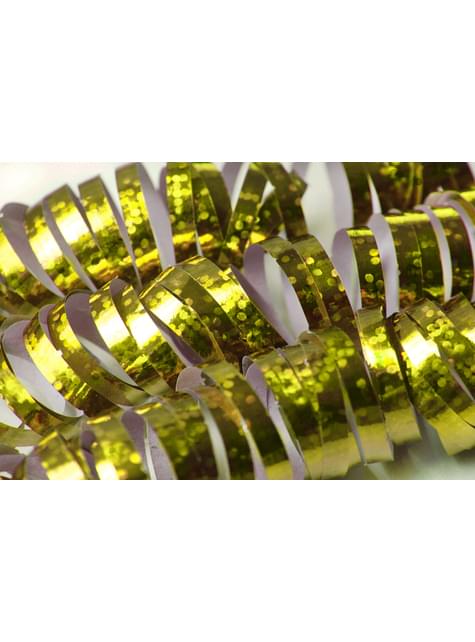 18 serpentinas holográficas doradas