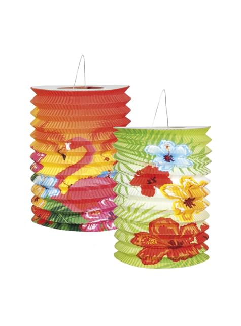 2 faroles flamenco Hawai (16cm) - Hibiscus - Boland | Funidelia