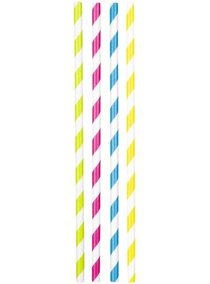 20 pajitas con rayas colores surtidos