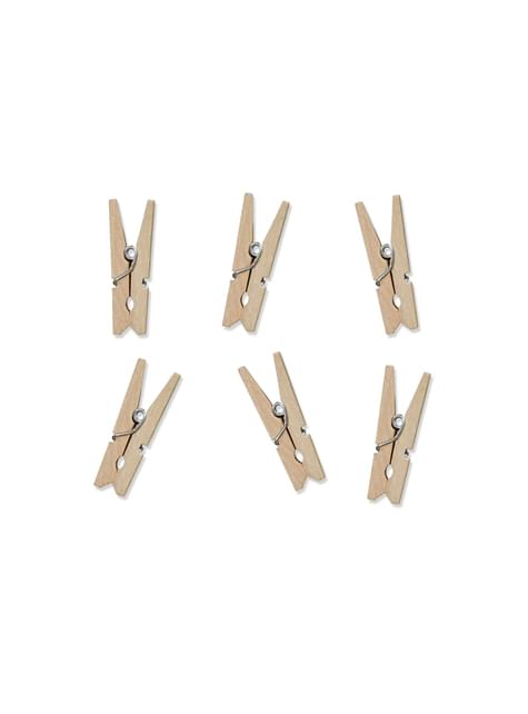 20 pinzas decorativas de madera (3 cm)
