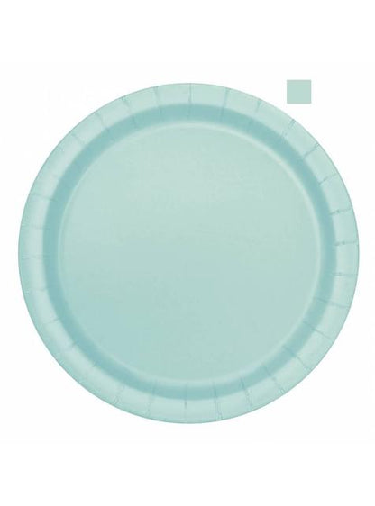 20 platos pequeños verde menta (18 cm) - Unique | Funidelia