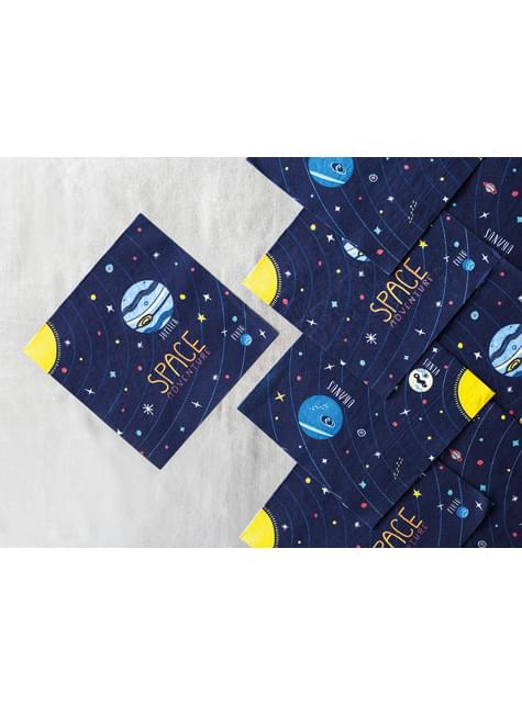 20 servilletas azules con estampado “Space Adventure“ de papel (33x33 cm) - Space Party - Partydeco | Funidelia