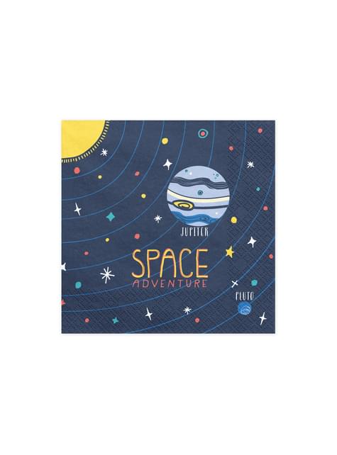 20 servilletas azules con estampado “Space Adventure“ de papel (33x33 cm) - Space Party - Partydeco | Funidelia