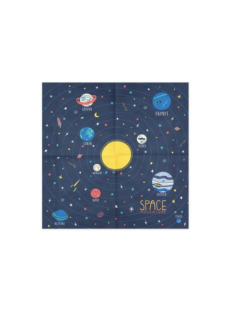 20 servilletas azules con estampado “Space Adventure“ de papel (33x33 cm) - Space Party - Partydeco | Funidelia