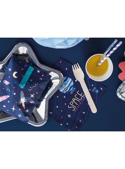 20 servilletas azules con estampado “Space Adventure“ de papel (33x33 cm) - Space Party - Partydeco | Funidelia