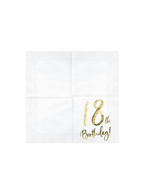 20 servilletas blancas “18th Birthday“ de papel (33x33 cm) - Milestone birthday - Partydeco | Funidelia