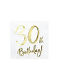 20 servilletas blancas “30th Birthday“ de papel (33x33 cm) - Milestone birthday