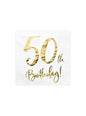20 servilletas blancas “50th Birthday“ de papel (33x33 cm) - Milestone birthday