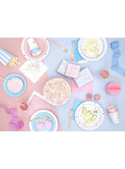20 servilletas blancas “Boy Or Girl?“ de papel (33x33 cm) - Gender Reveal Party - Partydeco | Funidelia