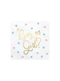 20 servilletas blancas “Boy Or Girl?“ de papel (33x33 cm) - Gender Reveal Party - Partydeco | Funidelia